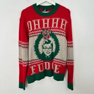 A Christmas Story Women’s “Oh Fudge” Christmas Holiday Sweater Size M